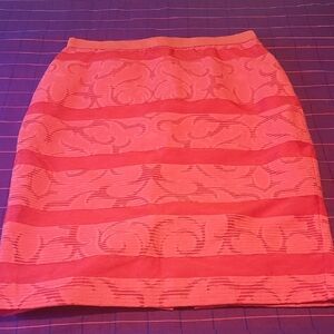 Ann Taylor Coral Textured Pencil Skirt